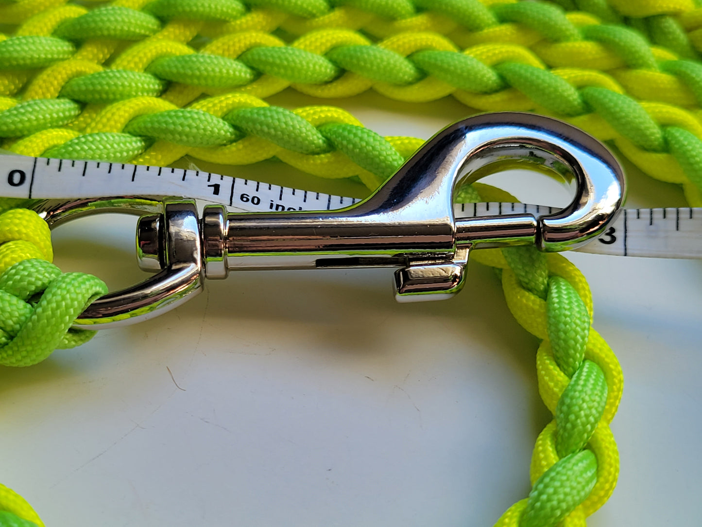 Paracord Braided Dog Leash Lead 6ft (Yellow & Lime Green) Med or Lg Dog Training/Walking