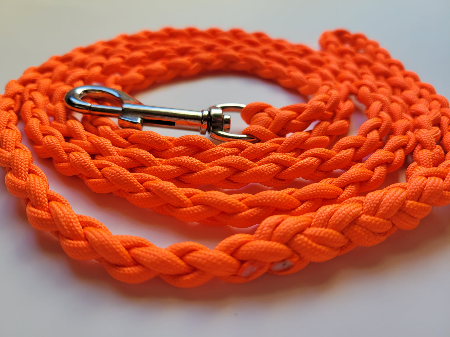 Paracord Braided Dog Leash Lead 6 ft (Bright ORANGE) MED or LG Dog Lead Train Walk