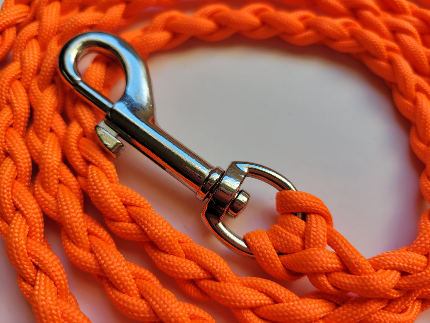 Paracord Braided Dog Leash Lead 6 ft (Bright ORANGE) MED or LG Dog Lead Train Walk