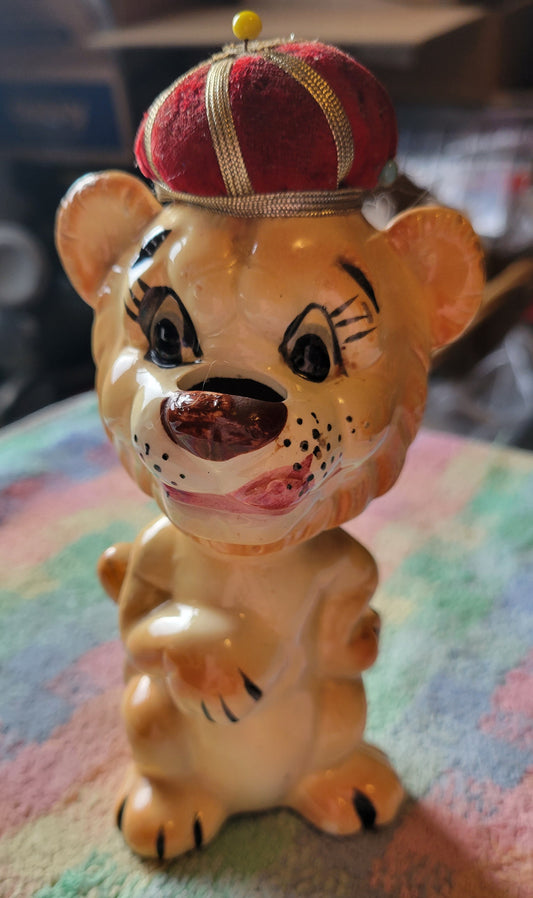 Vintage Proud Lion Pincushion Tape Measure 1950s Sewing Japan By Davar Originals