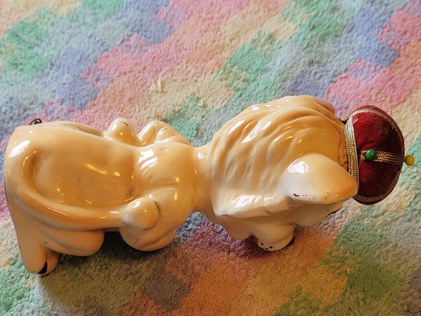 Vintage Proud Lion Pincushion Tape Measure 1950s Sewing Japan By Davar Originals