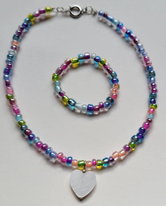 Doll Necklace Set For 18 Inch Dolls Multi Color with HEART Fit 18 Inch American Girl