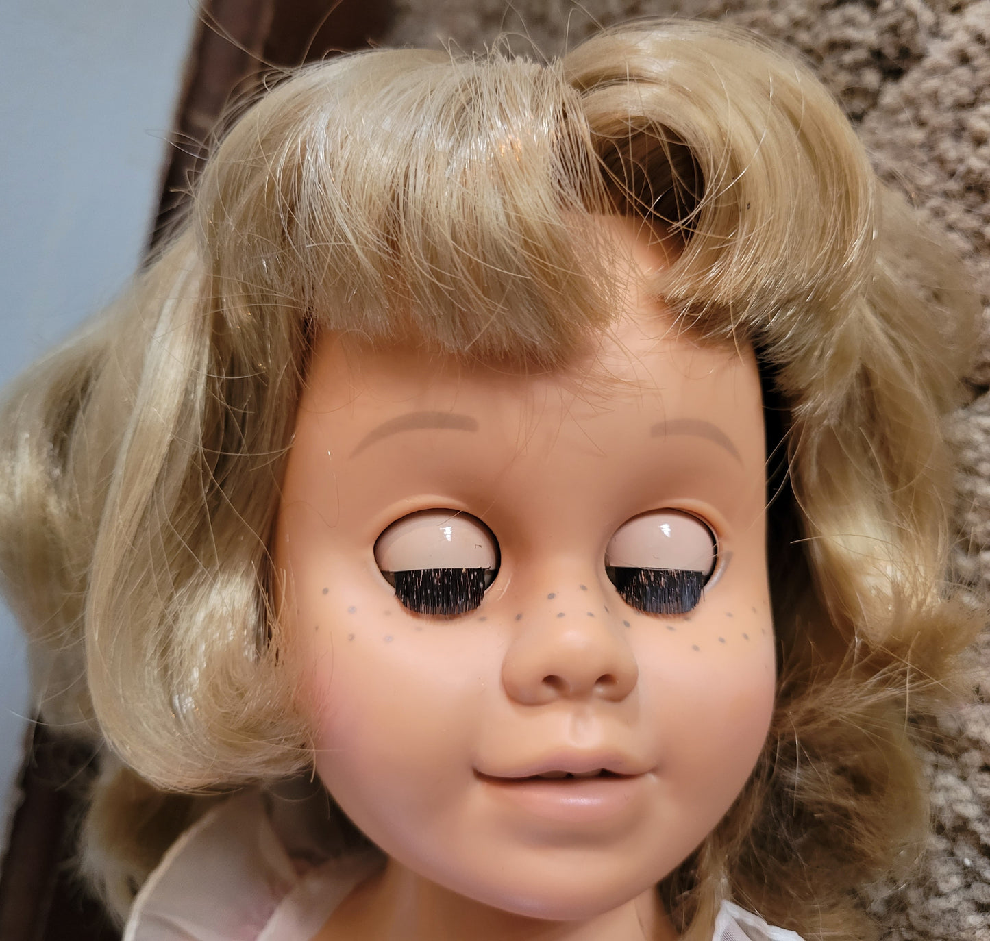 Mattel Chatty Cathy Doll 1998 Reproduction Red Dress Amber Eyes TALKS!