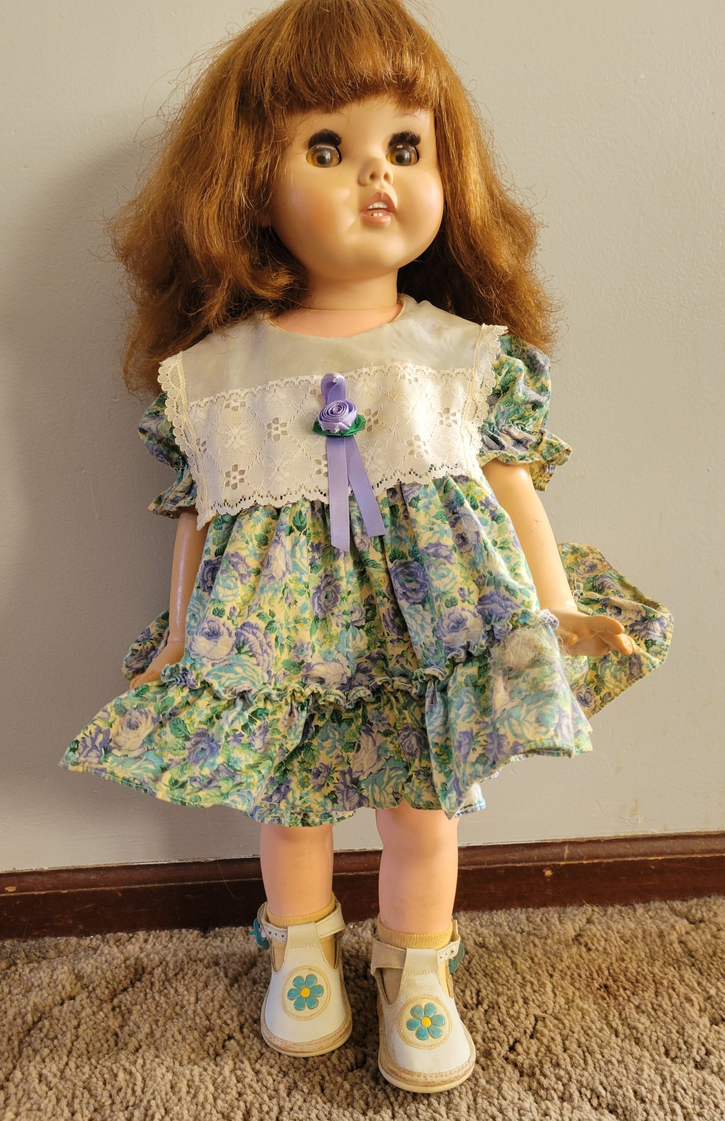 American Character TOODLES DOLL Vintage Red Head Very Nice! 24 Inch Tall