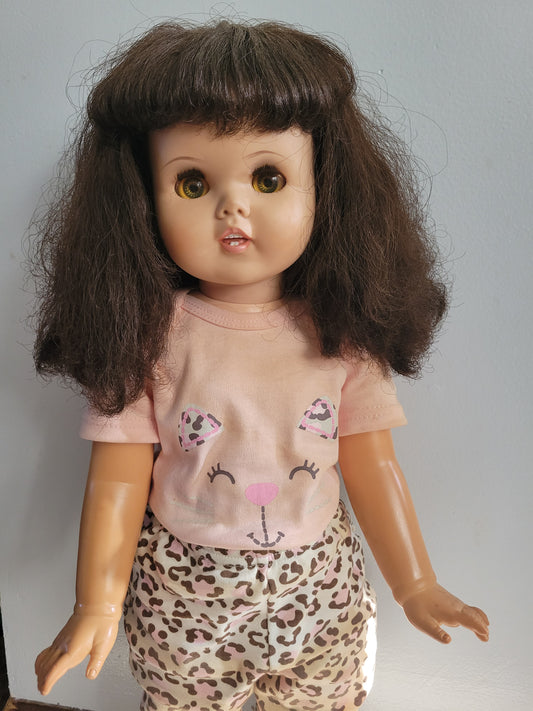 American Character TOODLES DOLL Vintage Brunette Very Nice! 24 Inch Tall