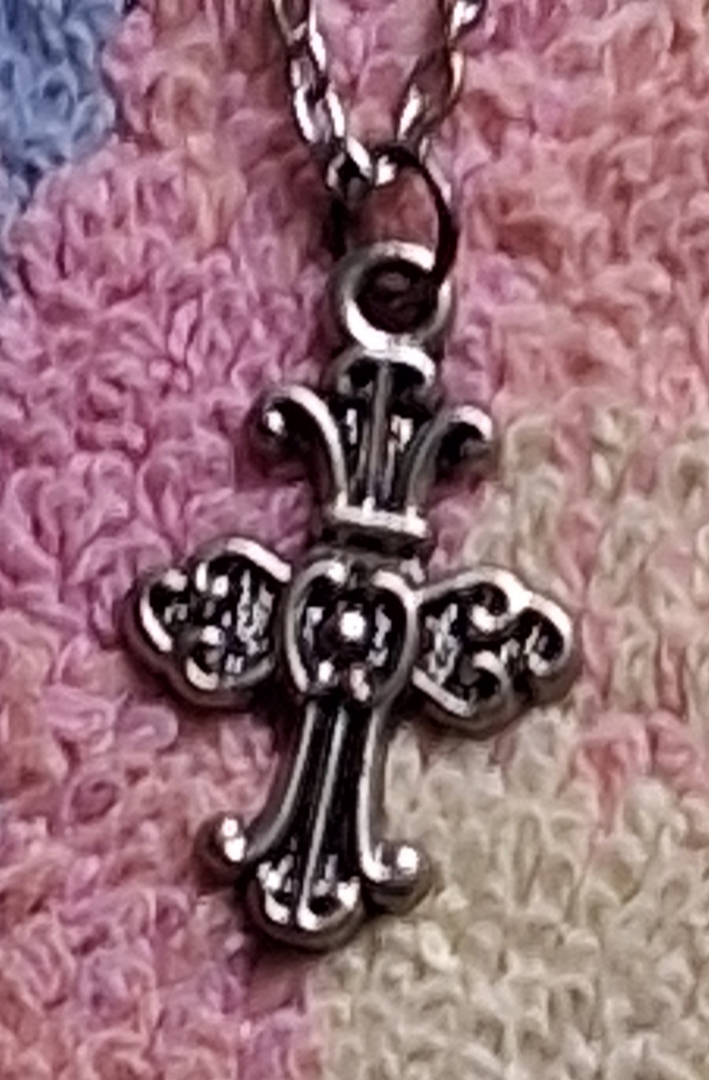 New 18 Inch Doll Decorative Silver  CROSS NECKLACE Doll Accessory
