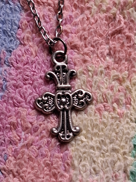 New 18 Inch Doll Decorative Silver  CROSS NECKLACE Doll Accessory