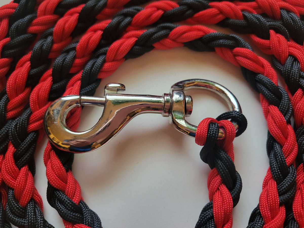 New HORSE LEAD ROPE Handmade Paracord RED/BLACK