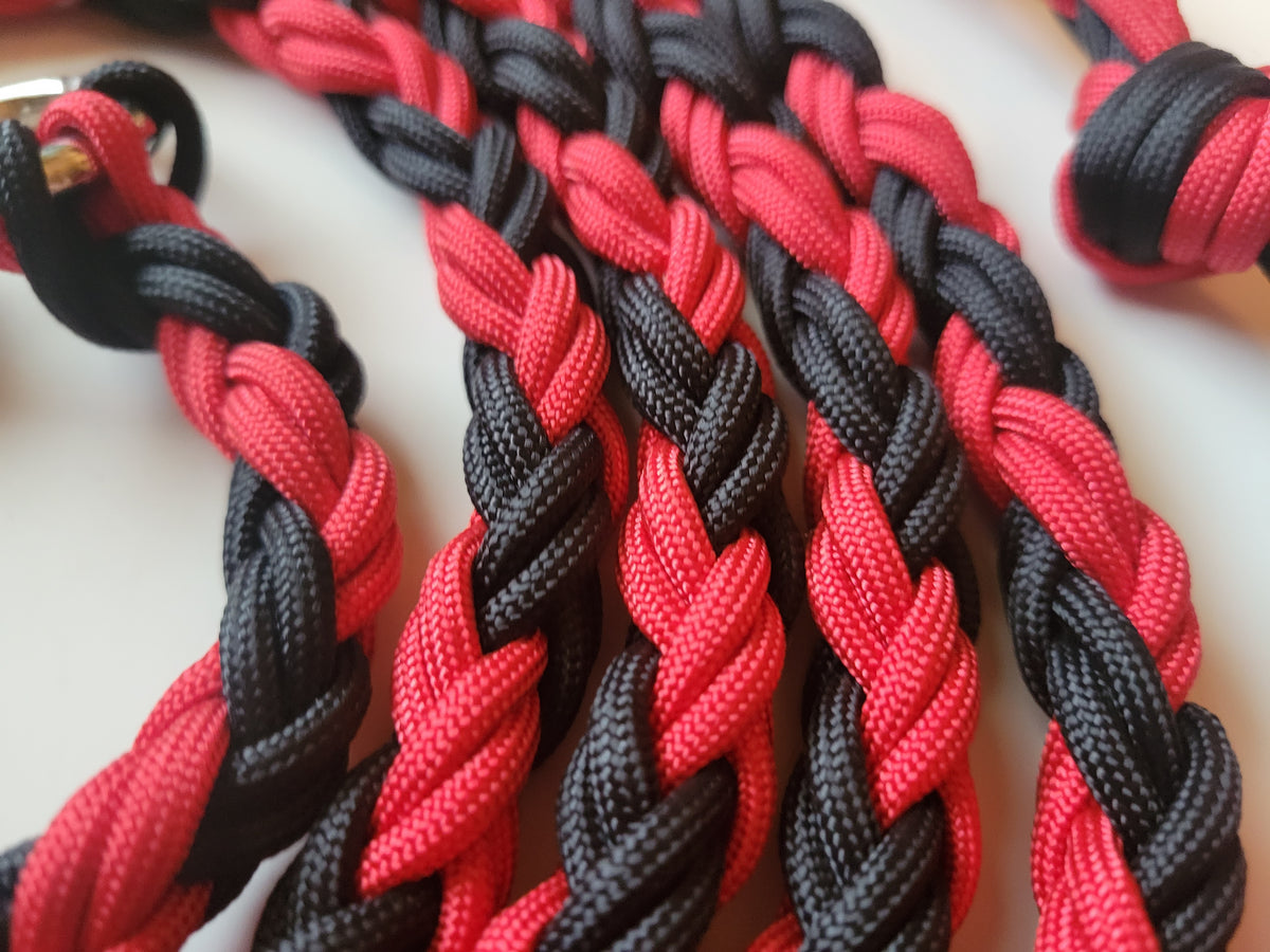 New HORSE LEAD ROPE Handmade Paracord RED/BLACK