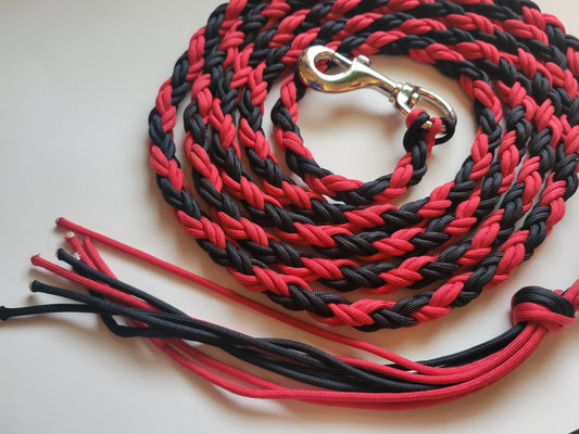 New HORSE LEAD ROPE Handmade Paracord RED/BLACK