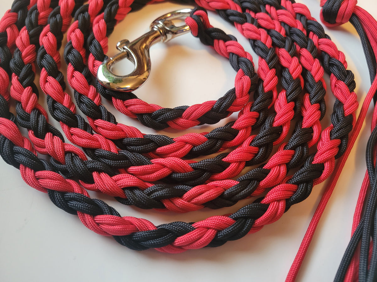 New HORSE LEAD ROPE Handmade Paracord RED/BLACK