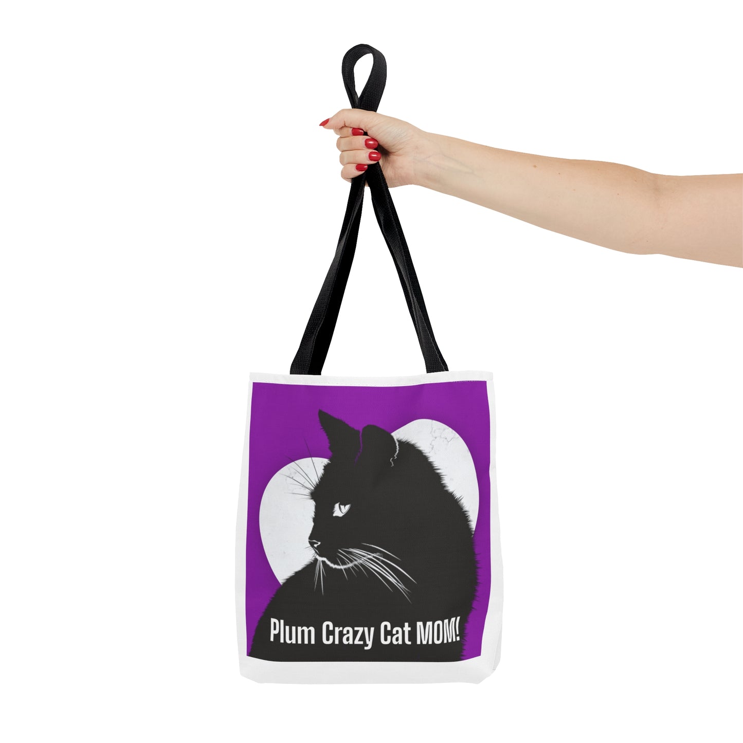 Plum Crazy CAT MOM! Tote Bag (AOP)