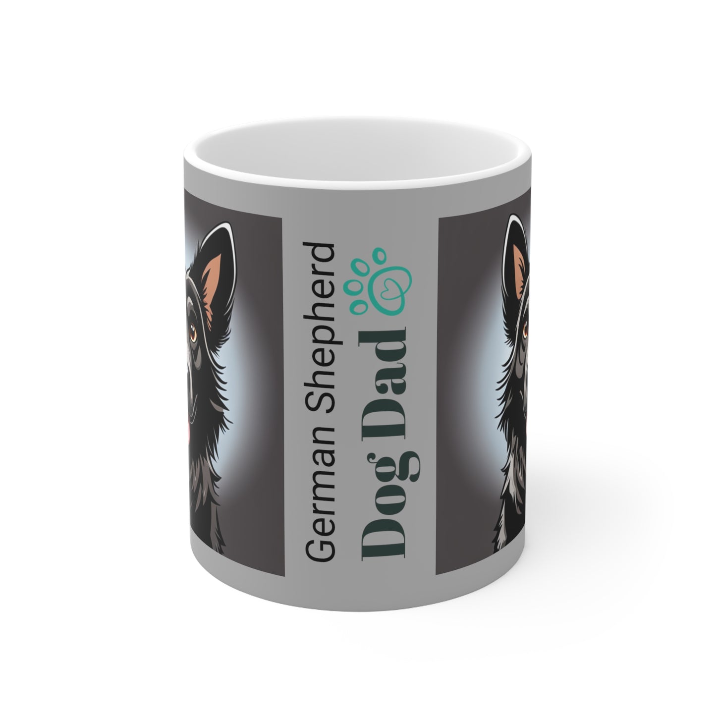 DOG DAD Black German Shepherd Ceramic Mug 11oz