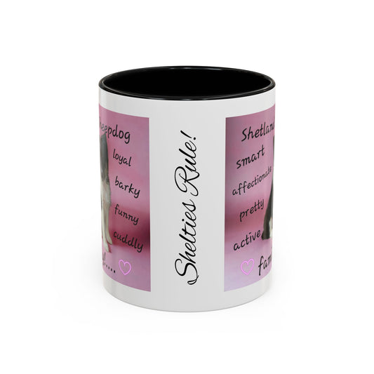 Shelties Rule! Shetland Sheepdog Accent Coffee Mug, 11oz