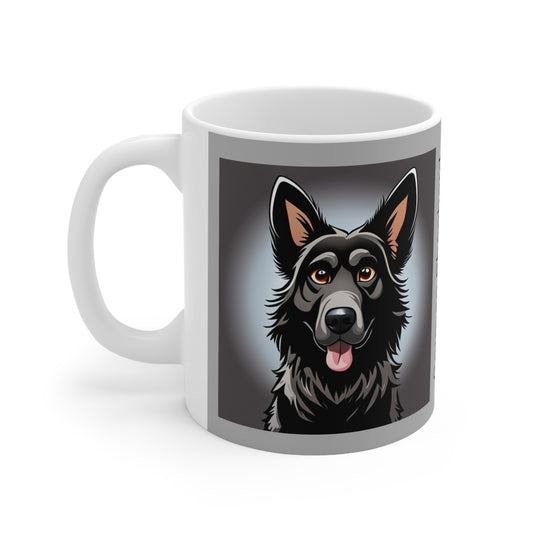 DOG DAD Black German Shepherd Ceramic Mug 11oz