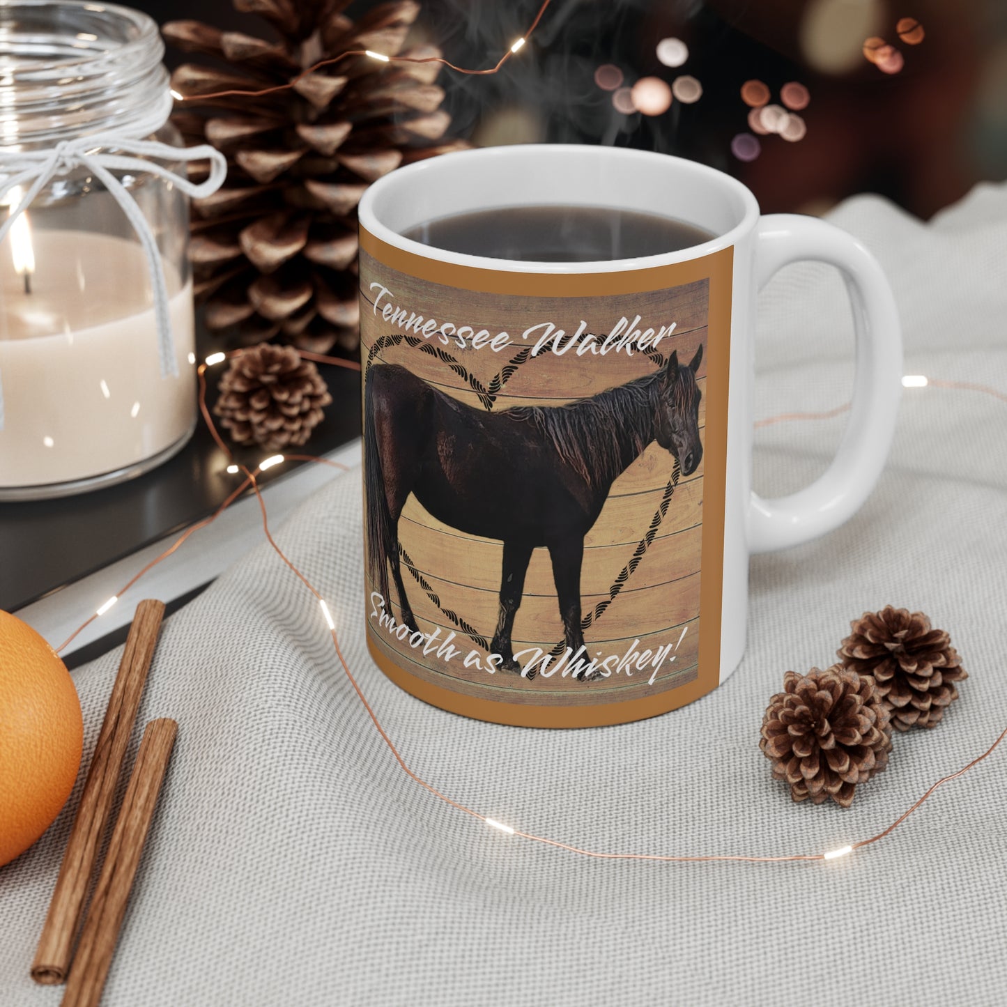 Tennessee Walker Smooth Ceramic Mug 11oz (Lt Brown)