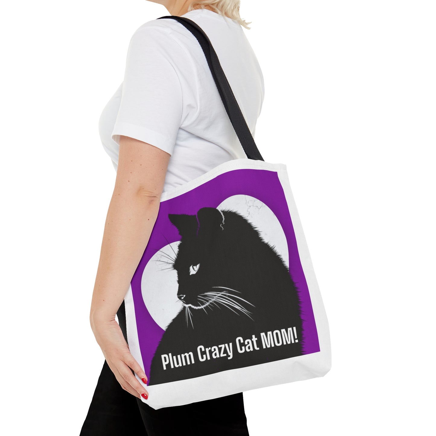 Plum Crazy CAT MOM! Tote Bag (AOP)