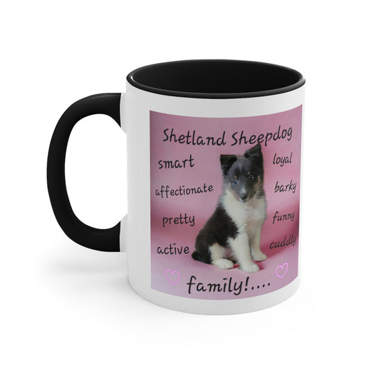 Shelties Rule! Shetland Sheepdog Accent Coffee Mug, 11oz