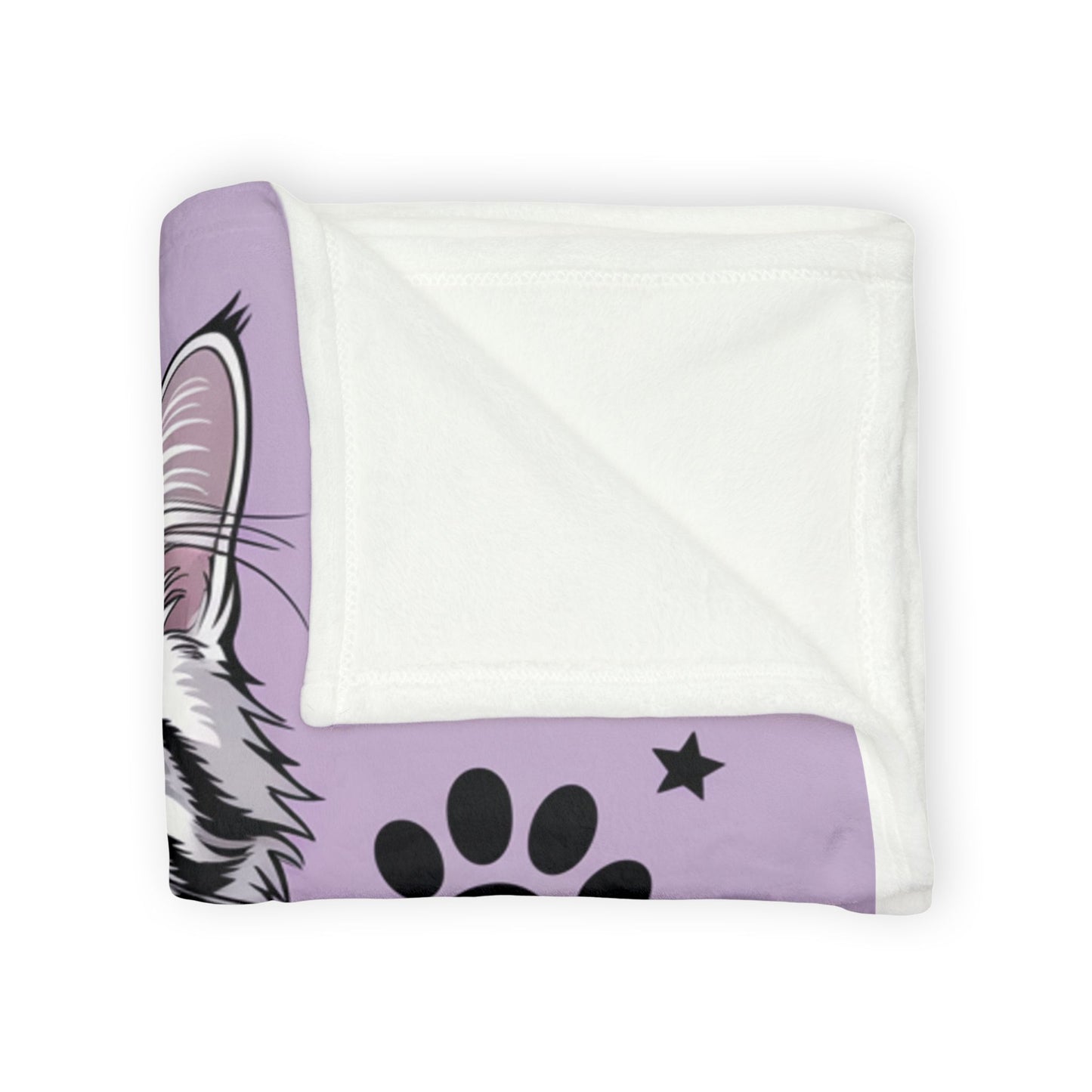 Plum Crazy Cat Lady Blanket — Cute Purple Cat Throw for Cat Lovers 50x60