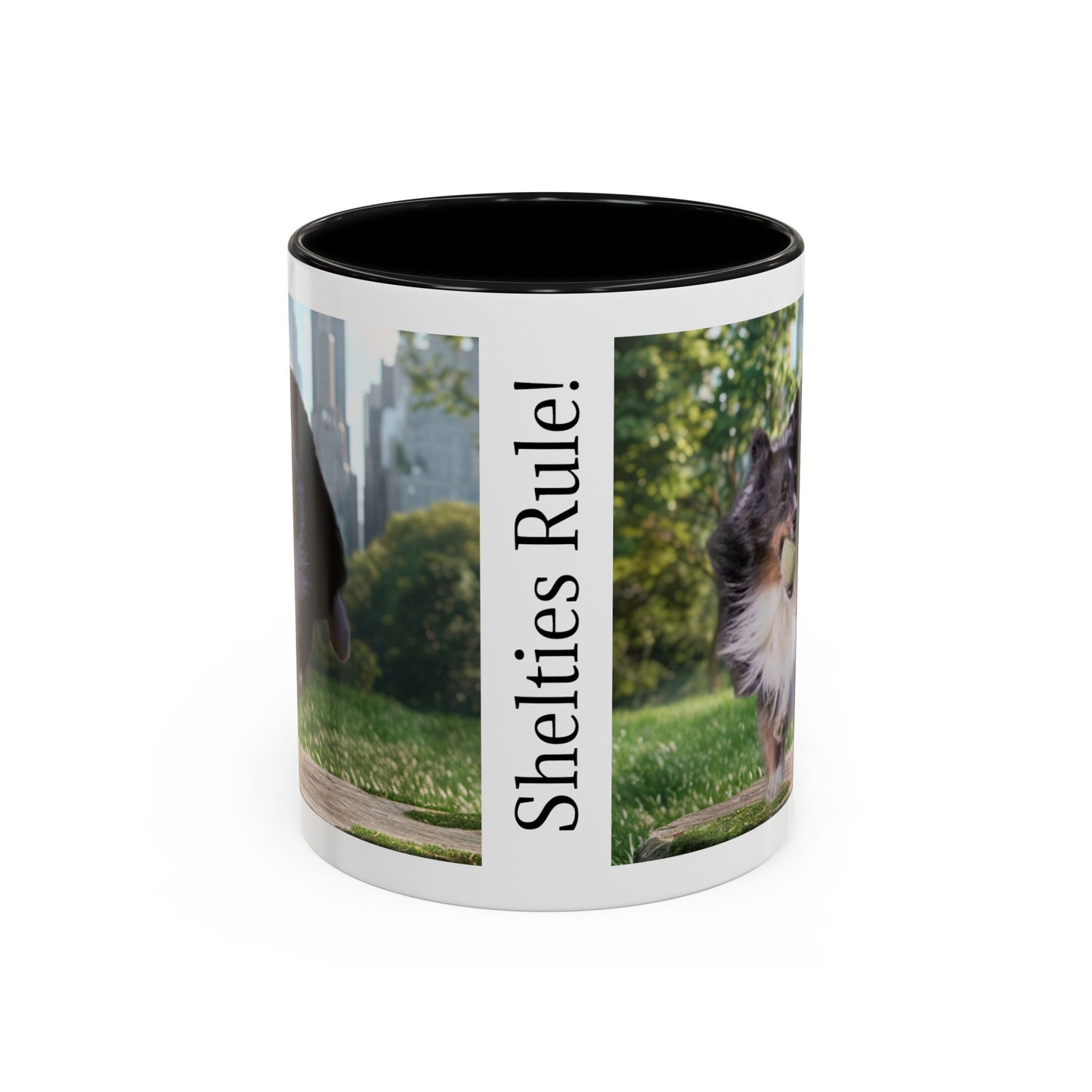 Shelties Rule! Tri Color Sheltie Coffee Mug (11oz)