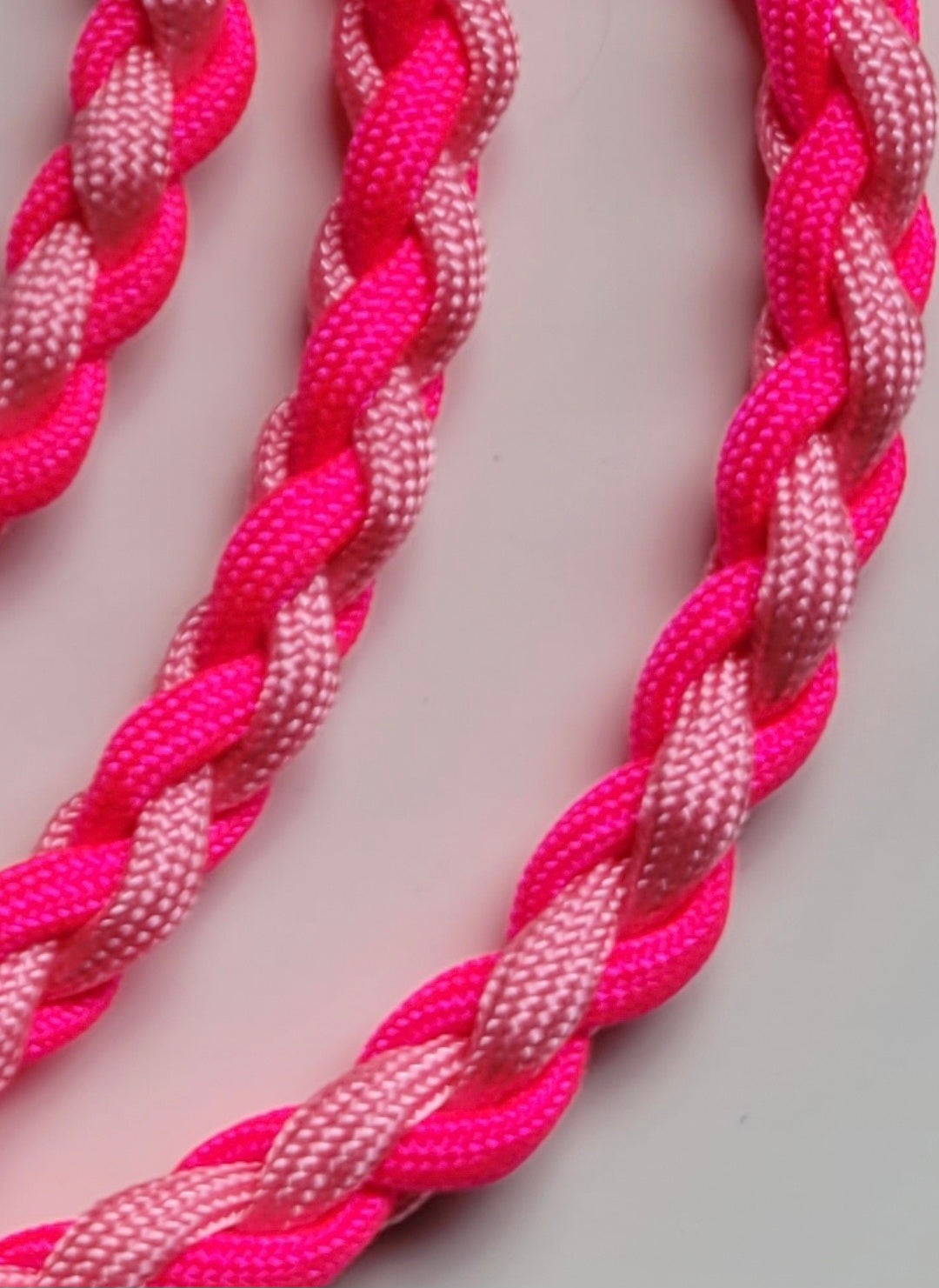 Paracord Braided Dog Leash Lead 5 1/2 ft (Hot Pink & Light Pink) Med or Lg Dog Training Walking