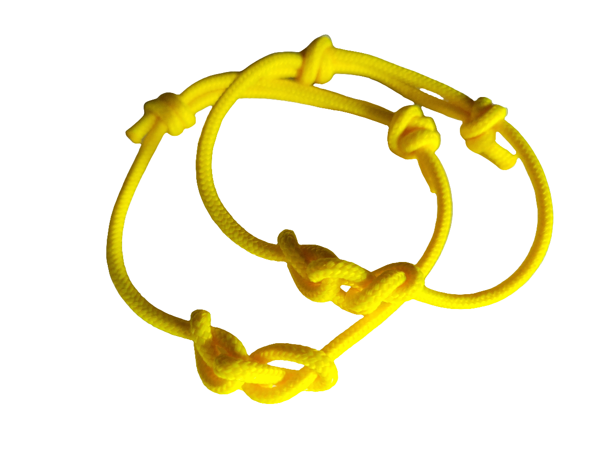 Best Friends Eternity Knot Matching Set Paracord Friendship Bracelets (Yellow)