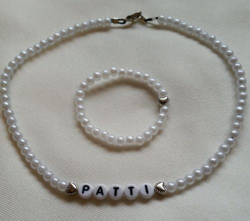 Patti Playpal NAME NECKLACE SET fits 35 inch Ideal Doll Handmade