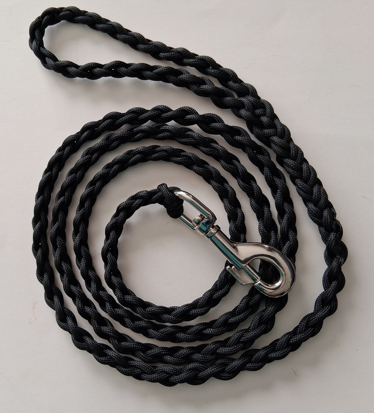 Paracord Braided Large Dog Leash Lead (Black/Black)