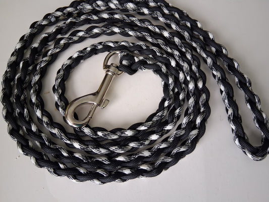Paracord Braided Dog Leash Lead Handmade Large/Medium Dog (Gray Camo/Black) Training Lead