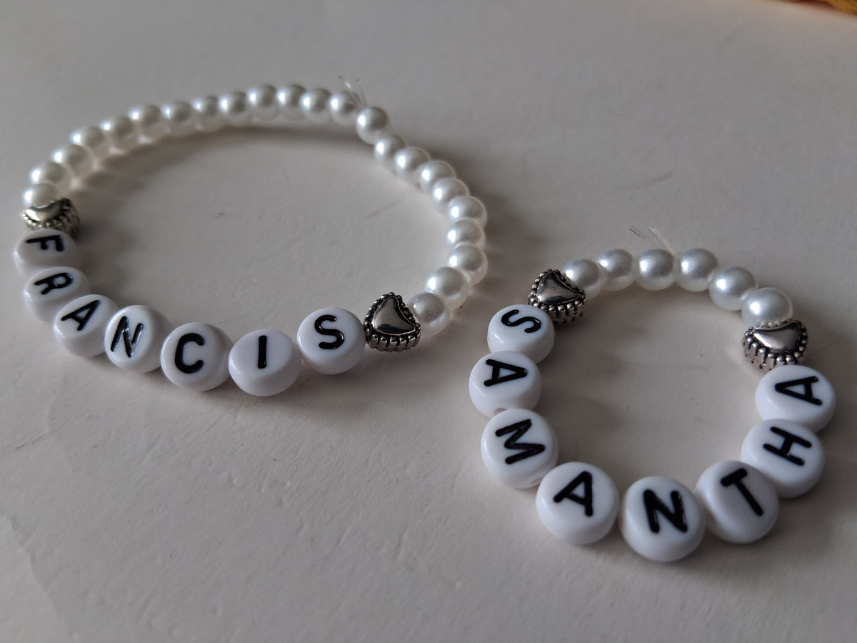 Child & Dolls Matching Name Bracelet Set *Personalized*  (Elastic)