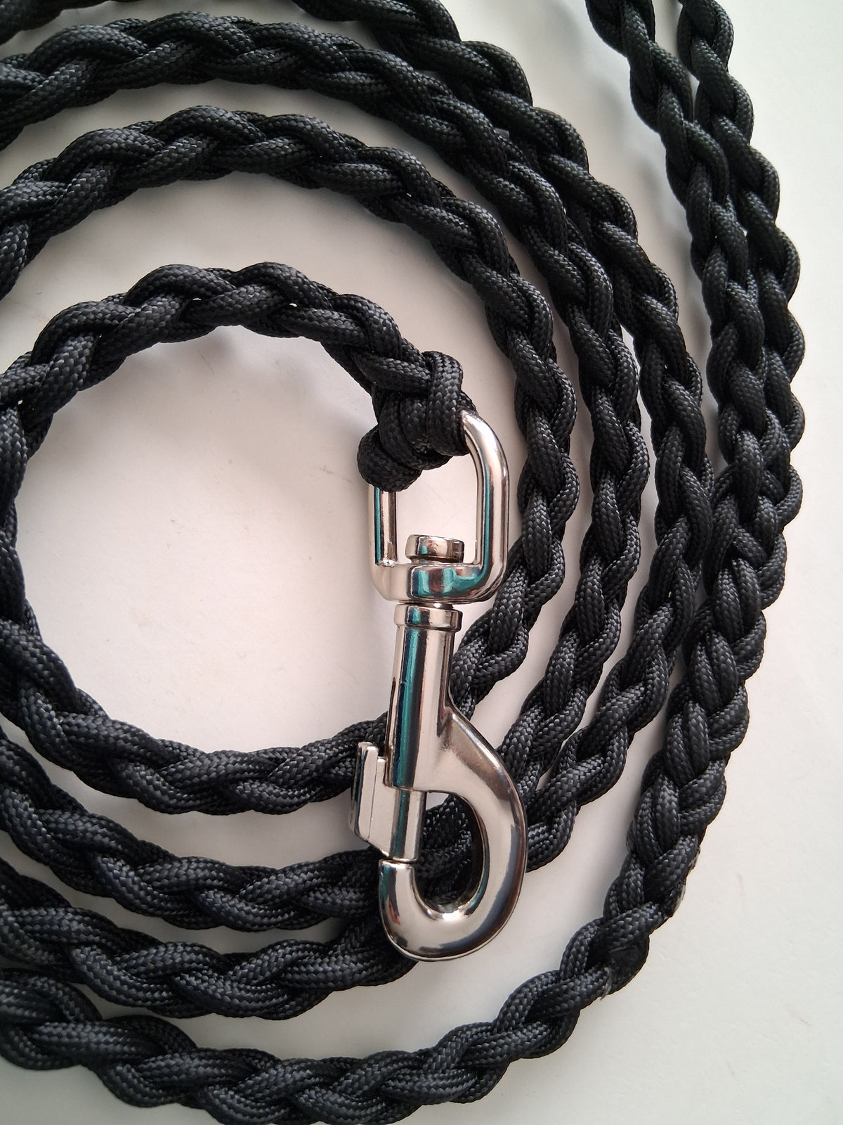 Paracord Braided Large Dog Leash Lead (Black/Black)