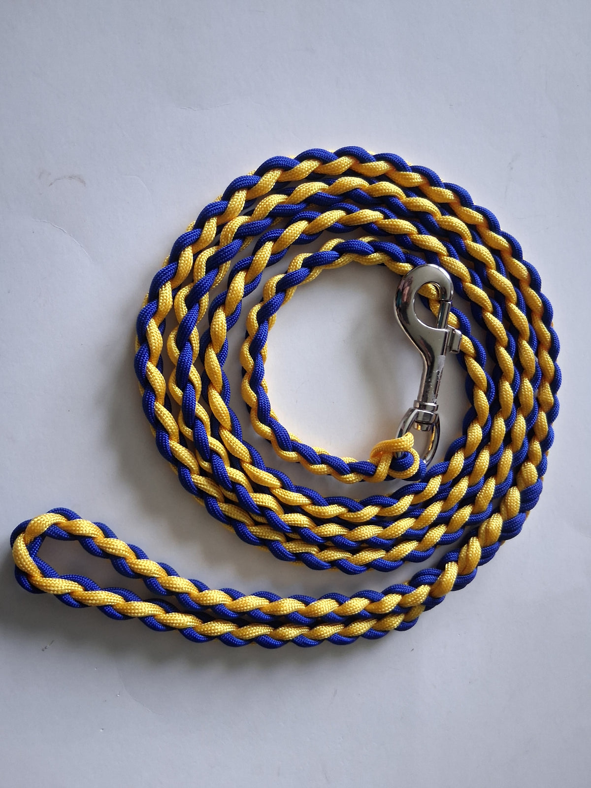 Paracord Braided Large Dog Leash Lead (Blue/Gold)